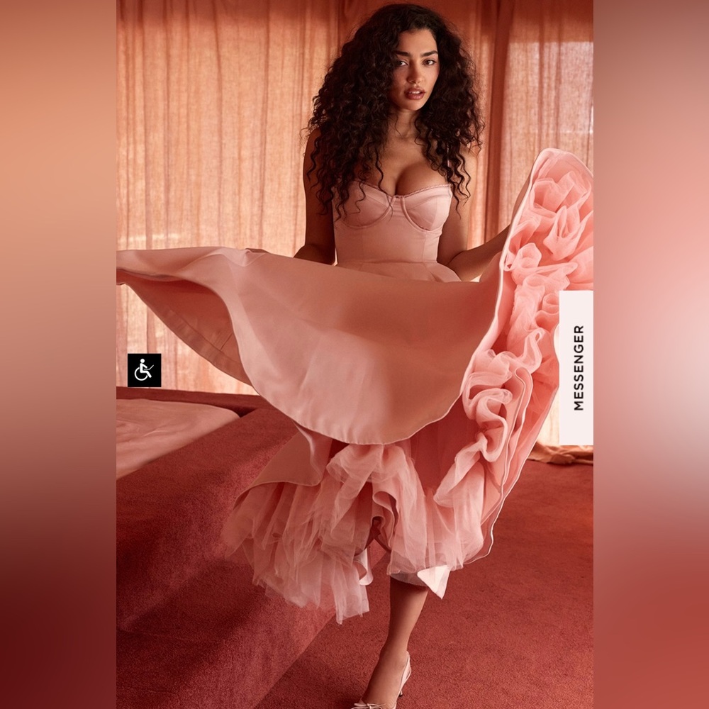 House of CB MADEMOISELLE BALLERINA PINK MIDI DRESS - Picture 2 of 9